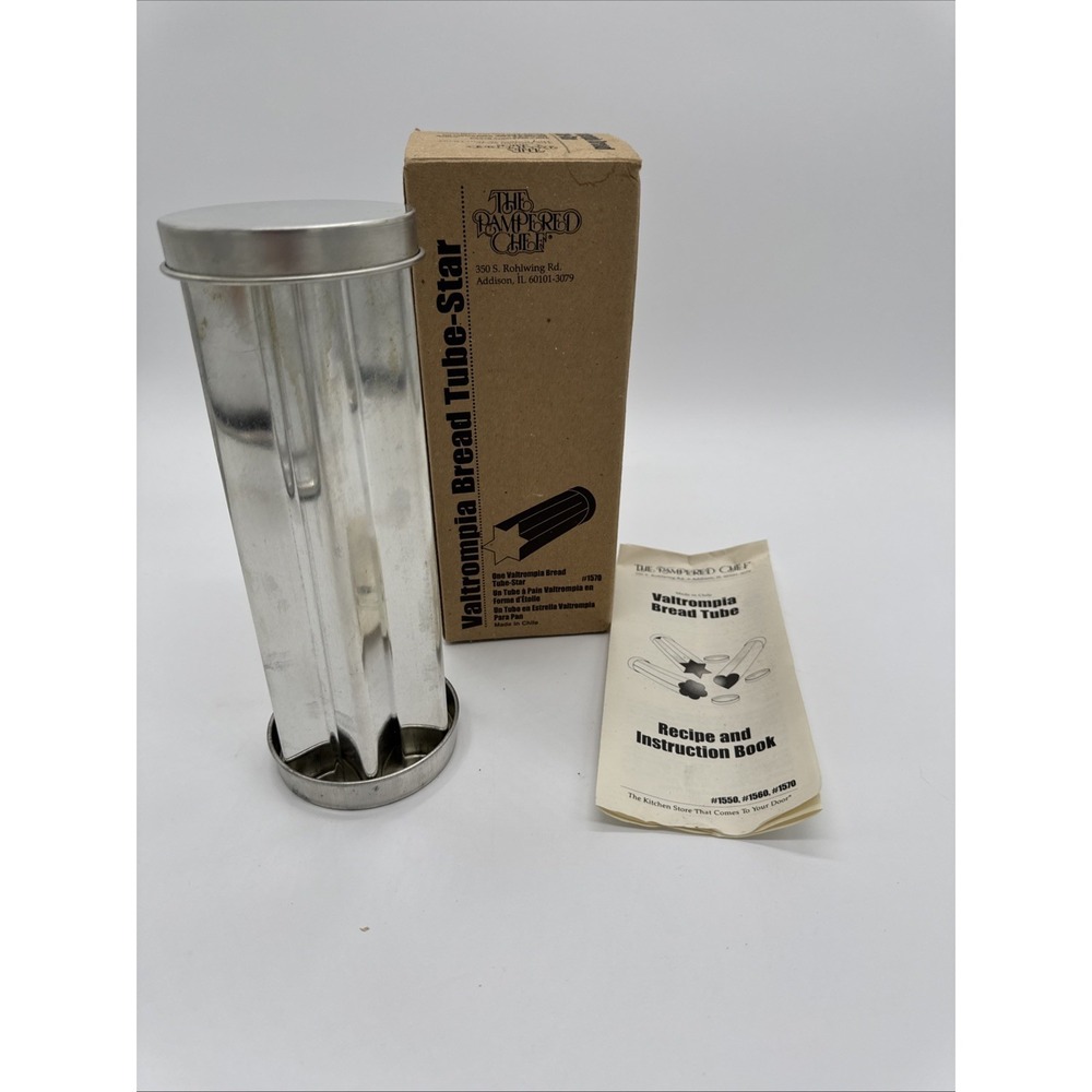 Pampered Chef Bread Tube Star Shape #1570 w/ Recipe Book & Box Valtrompia